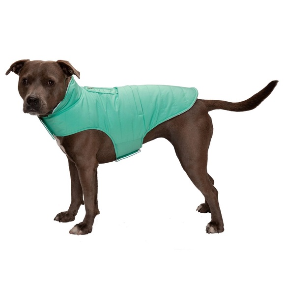 Furhaven Reversible Reflective Rain Resistant Puffer Jacket Sz Medium 30-50 lbs - Picture 1 of 10